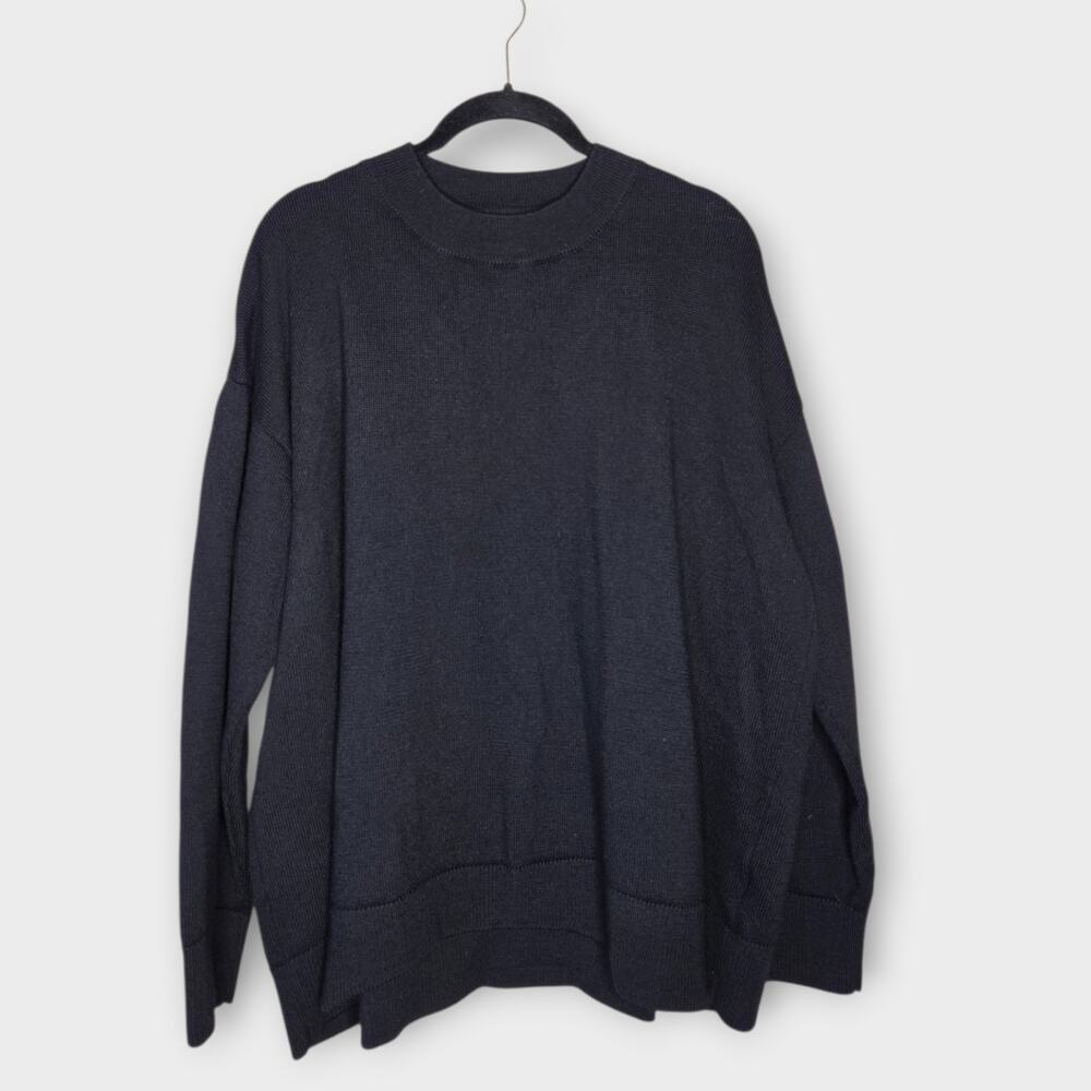 DILLING Black 100% Organic Merino Wool Knitted Sweater Women's 12/14